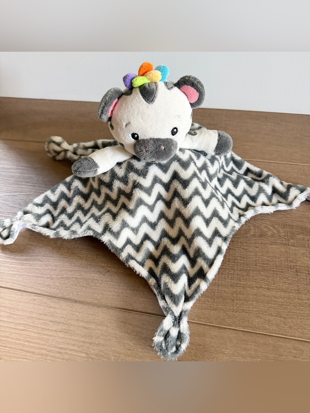 Baby Einstein X Mary Meyer Lovey Blanket Security Soothing Gray Chevron Baby